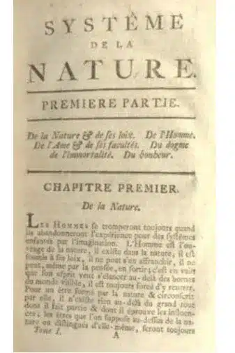 Livre systeme de la nature - Atheopedia